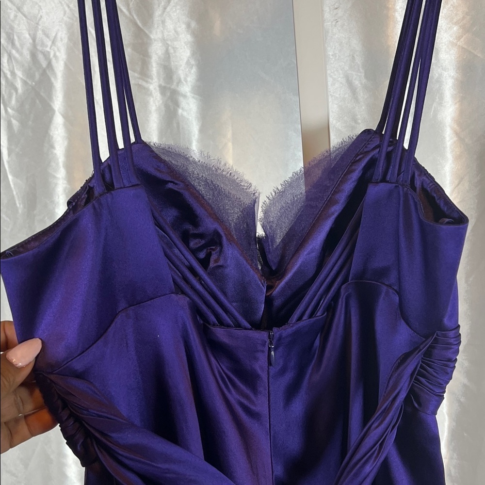 NWT 100% silk Marc Bouwer Purple Midi Dress 0158 - Picture 6 of 11